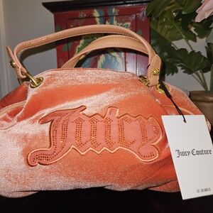 Juicy Couture Orange Velvet Women's "Dumpling" Bag- Unique, From UK!